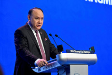 Philippines' Defense Secretary Gilberto Teodoro Jr speaks at the IISS Shangri-La Dialogue security summit in Singapore, May 31, 2026.
