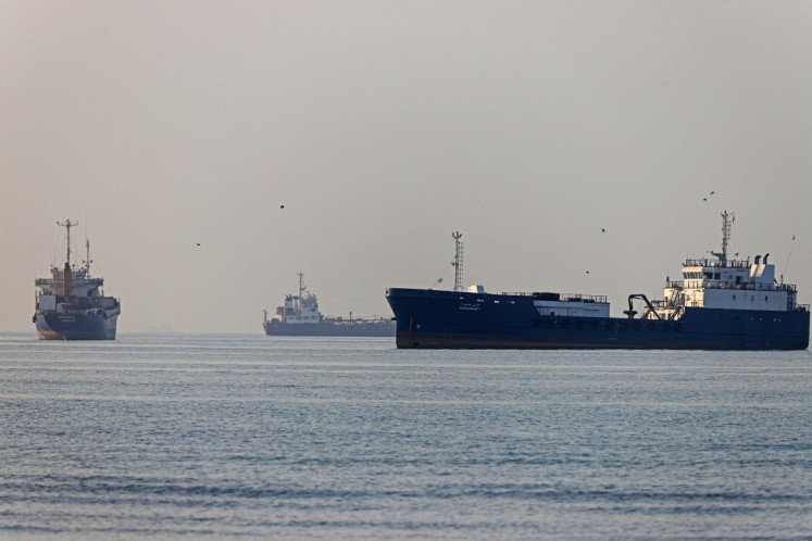 In this picture obtained from Iran's ISNA news agency on June 1, 2026, vessels sail at Suru Beach in Bandar Abbas along the Strait of Hormuz.
