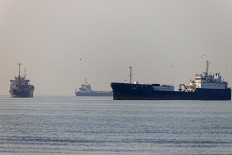In this picture obtained from Iran's ISNA news agency on June 1, 2026, vessels sail at Suru Beach in Bandar Abbas along the Strait of Hormuz.