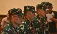 Officers from the Strategic Intelligence Agency (BAIS) of the Indonesian Military (from left) Second Sgt. Edi Sudarko, First Lt. Budhi Hariyanto Cahyono, Capt. Nandala Dwi Prasetya and First Lt. Sami Lakka attend a verdict hearing at the Jakarta Military Court II-08 in East Jakarta on June 8, 2026, when they were convicted for perpetrating an acid attack on human rights activist Andrie Yunus and sentenced to prison terms between 18 months and three years.