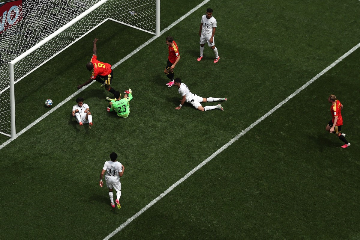 Belgian striker Romelu Lukaku forces an own goal by Egyptian defender Mohamed Hany during the 2026 FIFA World Cup Group G match between Belgium and Egypt on June 15 at Seattle Stadium in Seattle, the United States..