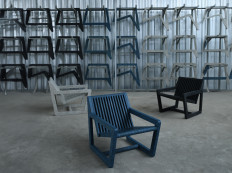 Statement piece: Made from 100 percent plastic, the Ombak Chair is a handcrafted, flat-pack lounge chair that can be assembled in under 15 minutes, transformed from the equivalent of 2,000 plastic bags collected from local rivers.