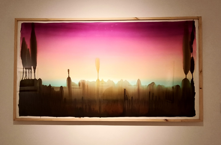 Dawn portal: Manuel Rodriguez&rsquo;s watercolor painting Bilbao, 6 de junio 2023, 12:00-15:15h is displayed on June 4 at the Panor&aacute;mica exhibition at the National Gallery of Indonesia in Central Jakarta.