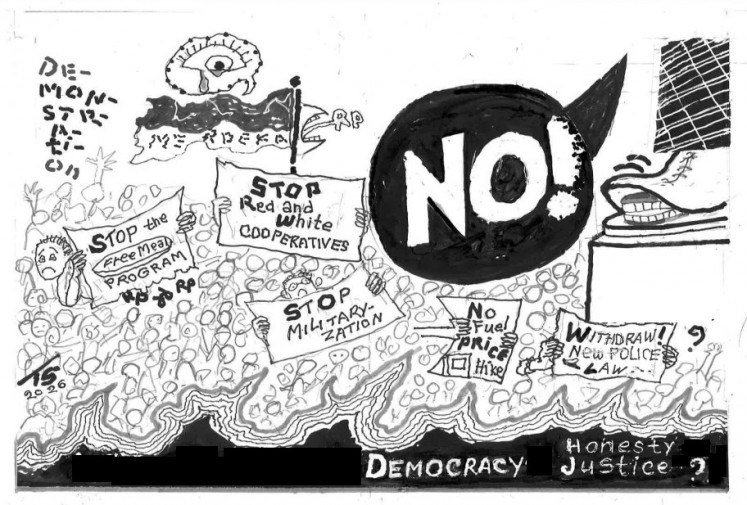 Student demonstration cartoon