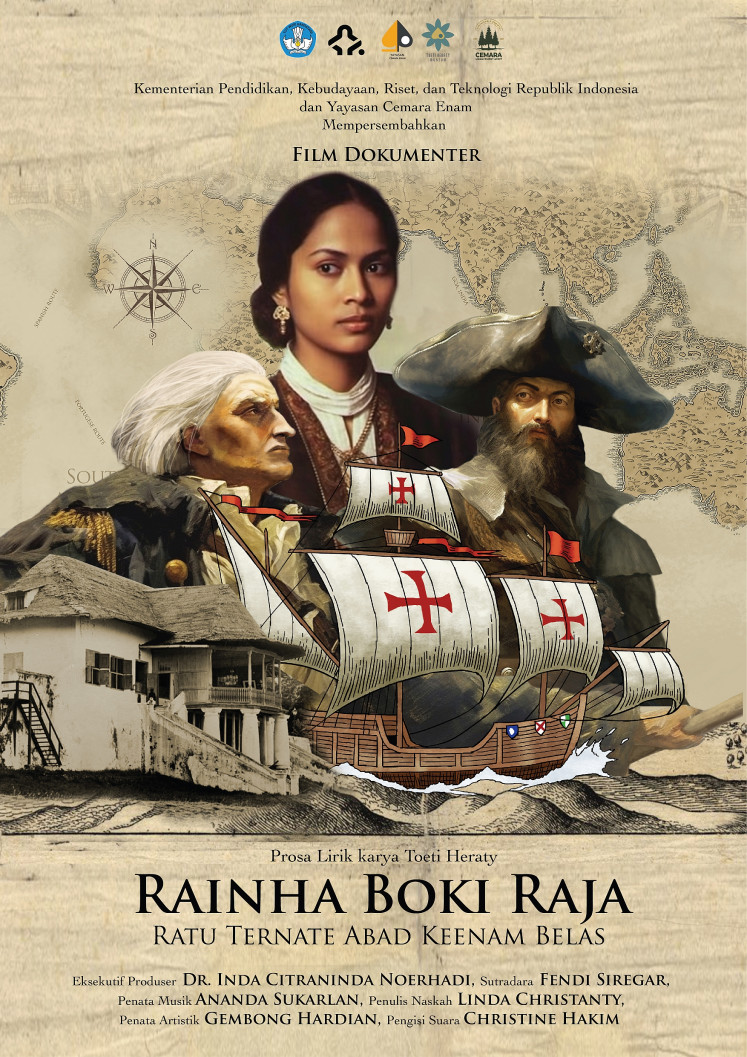 Reviving history: The official poster for Reinha Boki Raja, a documentary adapted from Toeti Heraty's lyrical prose about the 16th-century Queen of Ternate. The documentary was recently screened at the National Gallery in Jakarta as part of the IWA4: On the Map exhibition program.