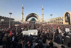 Mourners gather at the Grand Mosalla to pay their final respects to Iran's slain supreme leader Ayatollah Ali Khamenei at the start of his funeral ceremonies in Tehran on July 4, 2026. Iran officially began on July 4 morning six days of public funeral ceremonies for late supreme leader Ayatollah Ali Khamenei, state television reported, with processions due to continue in Iraq before his burial.