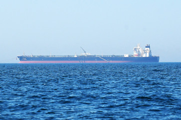 The 'Al-Yarmouk' oil tanker sails in the Arabian Gulf waters, off the coast of  Kuwait City on June 27, 2026.