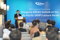 ASEAN Secretary General Kao Kim Hourn delivers a keynote speech at the inaugural ERIA-ASEAN ASEAN Outlook on Indo Pacific Lecture in Jakarta on July 9, 2026. The inaugural speech was hosted by Economic Research Institute for ASEAN and East Asia's (ERIA) School of Government. 