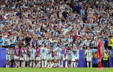 Argentina's Julian Alvarez celebrates scoring their second goal with teammates during the FIFA World Cup 2026 quarter final match between Argentina and Switzerland at the Kansas City Stadium in Missouri, the United States on July 11, 2026.