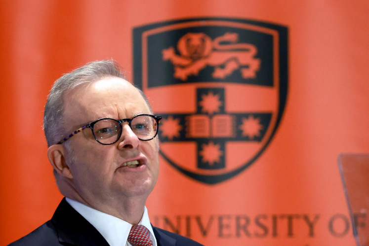 Australia&rsquo;s Prime Minister Anthony Albanese speaks during an official event at Sydney University in Sydney on July 15, 2026. Australia will legislate national standards for artificial intelligence to ensure the water and power usage of data centers don't raise prices for communities, Prime Minister Albanese said July 15.