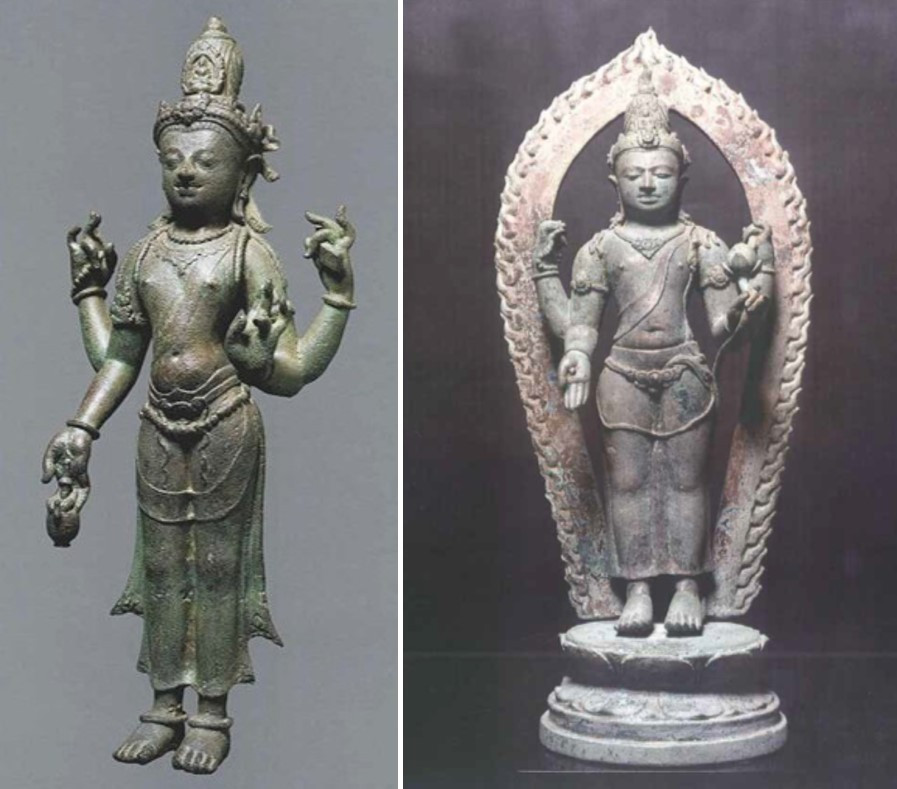 Two eighth-century Buddhist bronze statues depicting the four-armed Avalokiteshvara that were looted from Indonesia and trafficked to the United States by antiquity dealer Douglas Latchford. The US repatriated the sculptures to Indonesia in July 2026 after a US collector voluntarily surrendered 34 Cambodian and Southeast Asian items.