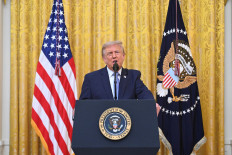 US President Donald Trump speaks about election security during an address to the nation from the East Room of the White House in Washington, DC, US, July 16, 2026.   