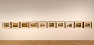 Mapping the landscape: A selection of lithographs by Franz Wilhelm Junghuhn is displayed as part of Where Are We in Time: A Season of Shifting Landscape at Museum MACAN in Jakarta, in this undated photograph.