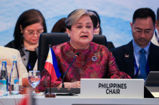 ASEAN Chair and Philippine Foreign Secretary&nbsp;Theresa&nbsp;Lazaro&nbsp;delivers an opening statement during the Association of Southeast Asian Nations (ASEAN) Foreign Ministers' Meeting in Pasay, Metro Manila on July 21, 2026.