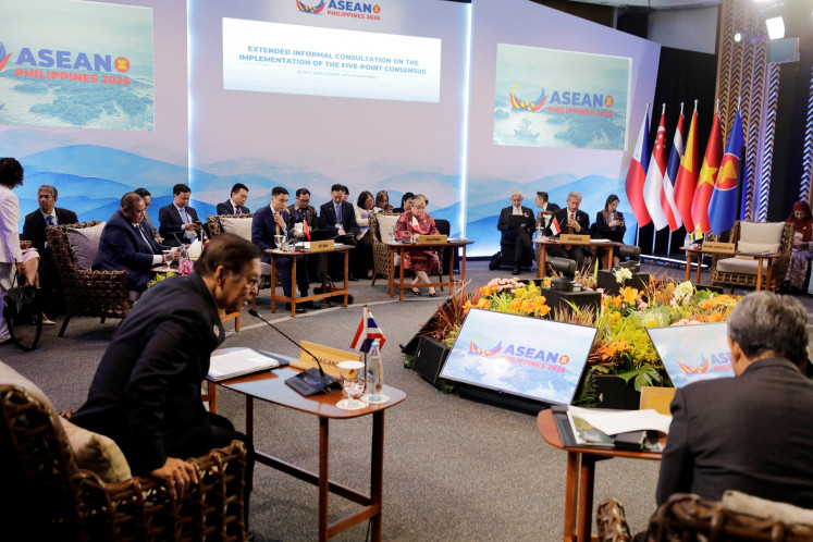 Philippine Foreign Secretary Theresa Lazaro (center) hosts an informal consultation on July 21, 2026, during the 59th ASEAN Foreign Ministers' Meeting at the Philippine International Convention Center in Pasay, Metro Manila.