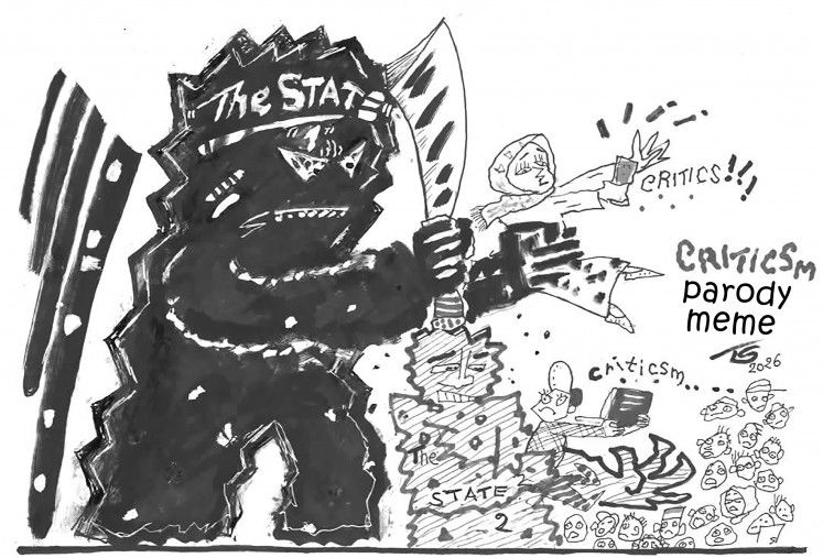 Cartoon on state digital surveillance