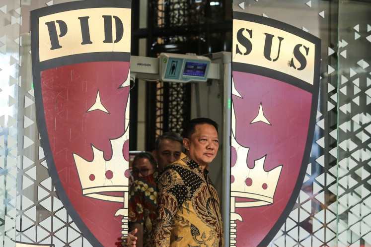Assistant Attorney General for Special Crimes (Jampidsus) Febrie Adriansyah walks out of the Attorney General's Office (AGO) special crimes division building in South Jakarta ahead of a press briefing on July 10, 2026. Febrie denied allegations of his involvement in a corruption case pertaining to the coal supply to PLN. 