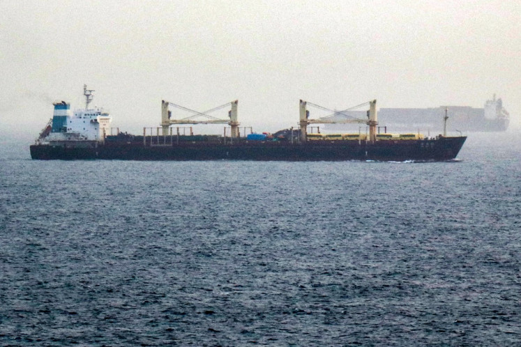 Vessels transit the Bab el-Mandeb Strait off the coast of southern Yemen on July 25, 2026.