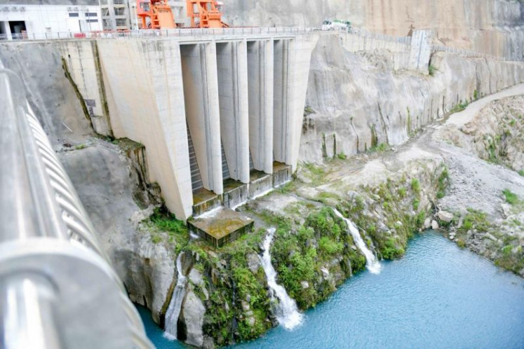 A handout picture shows the under-construction Batang Toru hydroelectric power plant (PLTA) in North Sumatra 