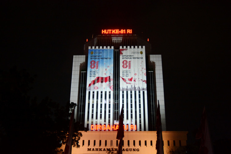 A logo marking the&nbsp;81st anniversary of Indonesia&rsquo;s independence&nbsp;is seen displayed at the&nbsp;Supreme Court building in Central Jakarta on Aug. 5, 2026.