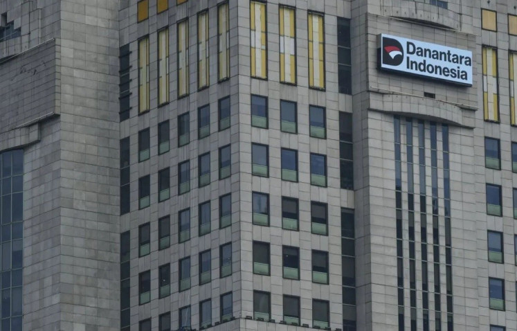 Wisma Danantara Indonesia stands out on Jl. Jenderal Sudirman, Central Jakarta, on July 8, 2025. 