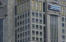 Wisma Danantara Indonesia stands out on Jl. Jenderal Sudirman, Central Jakarta, on July 8, 2025. 