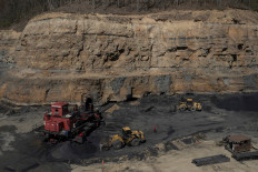 A drone view captures high wall mining operations to recover additional ore from mineral seams in Mercer County, West Virginia, the United States, on April 17, 2025.