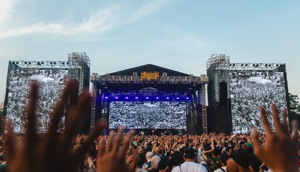 This screengrab, with no time or location provided, shows the atmosphere during The Sounds Project music festival held Aug. 7-9, 2026, at Ecovention & Ecopark Ancol in North Jakarta, Indonesia.