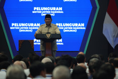 President Prabowo Subianto launches a national electric motorcycle and its supporting ecosystem at an electric motorcycle production facility in Cikarang, Bekasi regency, West Java, on Aug. 13, 2026.