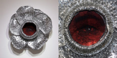 The flower that remembers: Octora&rsquo;s 'The Flower That Remembers', created in 2025-2026, is made of merino wool and aluminum and measures 100 centimeters in diameter and 30 cm in height.
