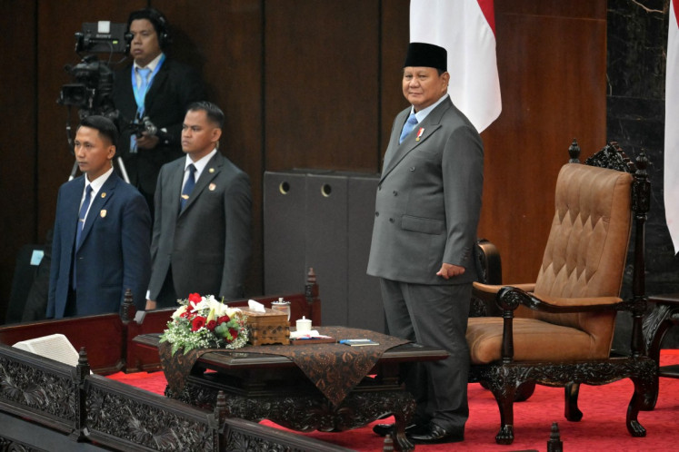 President Prabowo Subianto (right) arrives to deliver his annual State of the Nation Address, ahead of the country's Independence Day celebrations, in Jakarta on August 14, 2026.