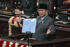 President Prabowo Subianto delivers his annual State of the Nation address, ahead of the country's Independence Day celebrations, in Jakarta on Aug. 14, 2026.