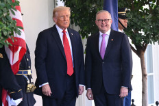 In this file photo, US President Donald Trump greets Australia's Prime Minister Anthony Albanese at the White House in Washington on October 20, 2025.