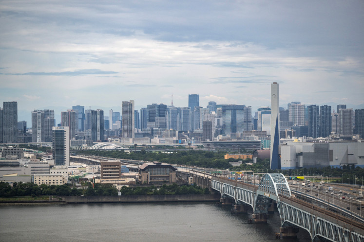 A general view shows the city skyline of Tokyo on Aug. 11, 2026.