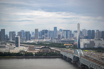A general view shows the city skyline of Tokyo on Aug. 11, 2026.
