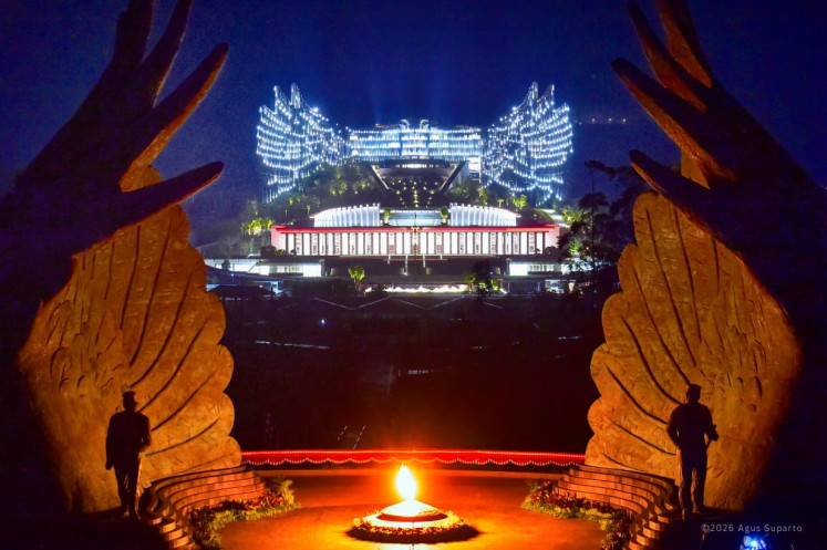 Nusantara Capital Authority (OIKN) head Basuki Hadimuljono leads the Sacred Reflection Night ceremony ahead of Indonesia&rsquo;s 81st Independence Day at Kusuma Bangsa Park in Nusantara, East Kalimantan, on Aug. 16, 2026.