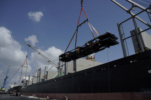 PT Industri Kereta Api (Persero), or INKA,  ships Container Flat Top Wagons (CFT Wagons) ordered by UGL Rail Services Pty Ltd for KiwiRail New Zealand at the Jamrud Nilam Mirah Port in Tanjung Perak, Surabaya, East Java.