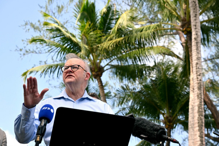 Australia&rsquo;s Prime Minister Anthony Albanese gestures as he speaks during a press conference at the 55th Pacific Islands Forum Leaders Meeting in the capital city of Koror in Palau on September 1, 2026.