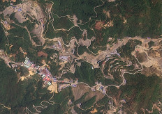 This handout satellite image taken on April 24, 2026 by 2026 Planet Labs PBC shows a mining area believed to be the Man Maw mine, located in autonomous Wa State in eastern Myanmar, near the Chinese border. 
