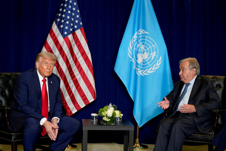In this file photo, US President Donald Trump meets with United Nations Secretary-General Antonio Guterres during the 80th United Nations General Assembly, in New York City on September 23, 2025.