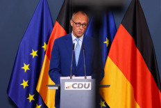 German Chancellor Friedrich Merz gives a statement after first exit polls of the Berlin and Mecklenburg Western Pomerania state elections, at the CDU headquarters in Berlin, Germany, September 20, 2026.