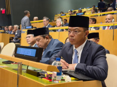 Foreign Minister Sugiono attends the opening of the general debate on Sept. 22 at the 81st United Nations General Assembly in New York, the United States.
