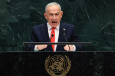 Israel's Prime Minister Benjamin Netanyahu speaks during the 81st United Nations General Assembly at the United Nations Headquarters in New York, on September 24, 2026.