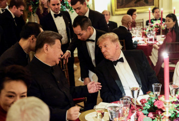 Chinese President Xi Jinping and US President Donald Trump speak during a state dinner at the White House in Washington, DC, US, September 24, 2026.