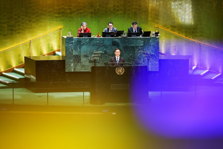Chinese Vice President Han Zheng addresses the 81st United Nations General Assembly at UN headquarters in New York City, the United States, on Sept. 26, 2026.