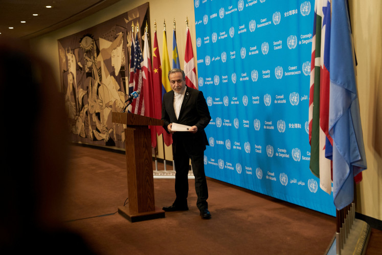 Iran&rsquo;s Foreign Minister, Abbas Araqchi, departs a press conference after addressing the media during the 81st United Nations General Assembly (UNGA), at UN headquarters in New York City, US, September 25, 2026.