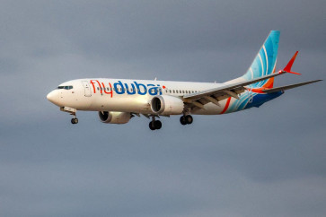 A flydubai Boeing 737 MAX 8 aircraft prepares for landing at Israel's Ben Gurion Airport in Lod on September 30, 2026. 