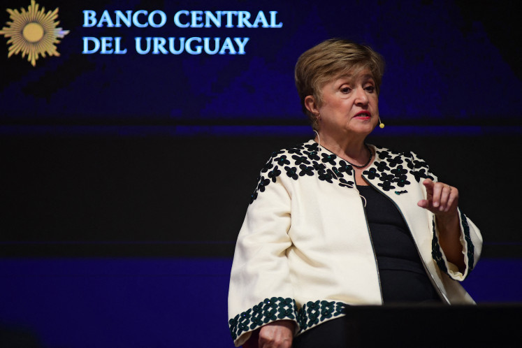 International Monetary Fund Managing Director Kristalina Georgieva speaks during the 41st Annual Economics Conference organized by the Central Bank of Uruguay (BCU), in Montevideo on July 30, 2026.