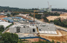 The data center construction project is underway in the Nongsa Digital Park Special Economic Zone (KEK) in Batam, Riau Islands, on Aug. 29, 2024. 