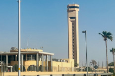 An air traffic control tower is seen at King Khalid International Airport in Riyadh on September 19, 2026. A fresh Houthi strike hit Riyadh's international airport on October 11, a day after another attack claimed by the Yemeni group killed 13 people and forced authorities to suspend operations at the facility.